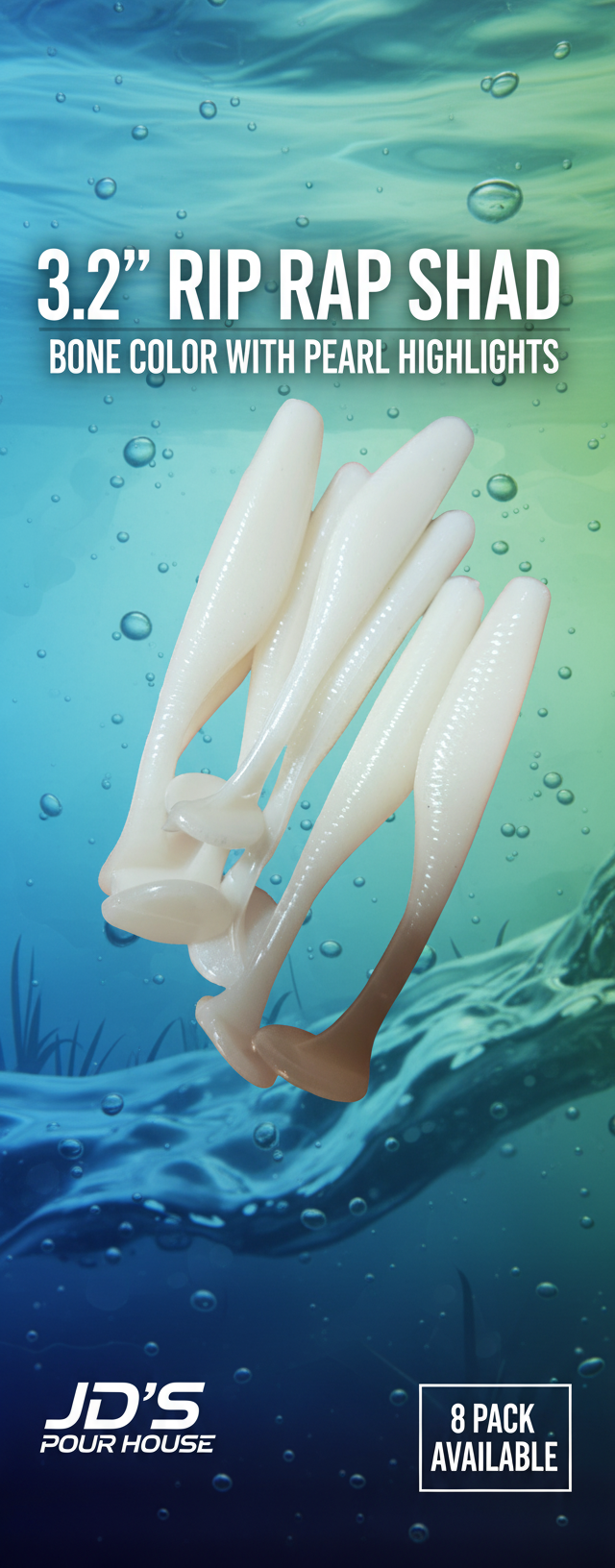 3.2" Rip Rap Shad Banner with Real Product