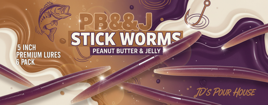 PB&J Stick Worms Banner with Real Product